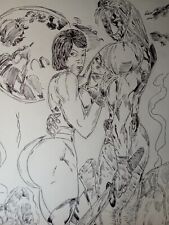 original comic book artwork Super heroes that I made up 9×12 in