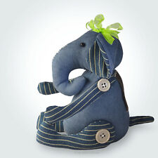 Denim Elephant Soft Toy Sewing PATTERN, Easy Photo Tutorial by My Fabric Heaven