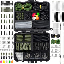280PCS Carp Fishing Accessories Kit Tackle Box Set Jig-Hooks Swivels Lead Clips
