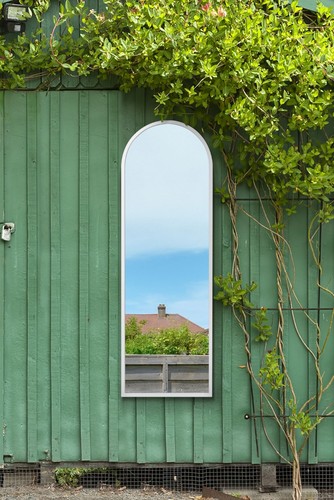 White framed arched - framed,