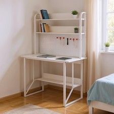 White Computer Desk w/ Hutch