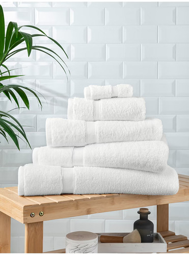 Premium white cotton - towel, –
