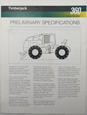 Original Timberjack 360 Grapple Skidder 1 Sheet Brochure/Datasheet - Forestry
