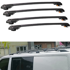 4X VW T5 T6 TRANSPORTER BLACK LOCKABLE ROOF RACK CROSS BARS ROOF BARS SWB , LWB