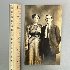 Antique RPPC Couple Studio