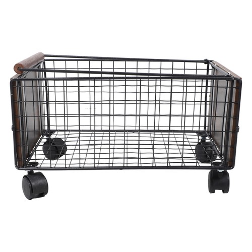 Metal and wood library cart - wood, on