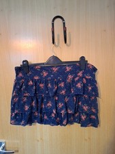 Tsega Floral Blue Ruffle Skirt M/L