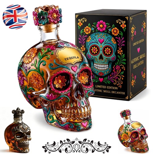 Skull head glass vodka - head, bottles
