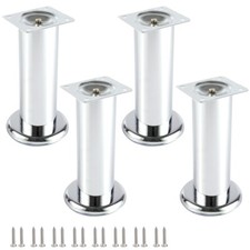 4 xFurniture Feet Metal Chrome Legs For Sofas Beds Chairs Stools Cabinet Glides