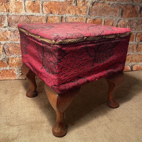 Victorian square footstool - square,