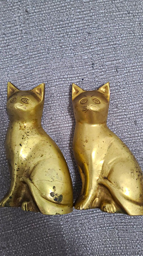 Pair vintage brass metal - of,