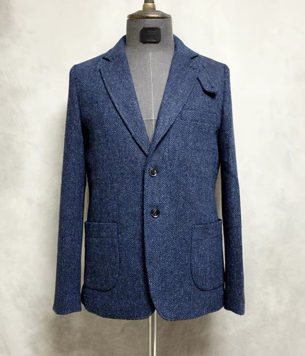 Harris tweed men blue - blue, wool