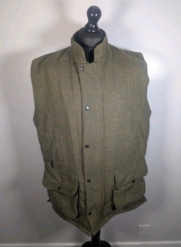 Saddle tweed gilet vest green - tweed,