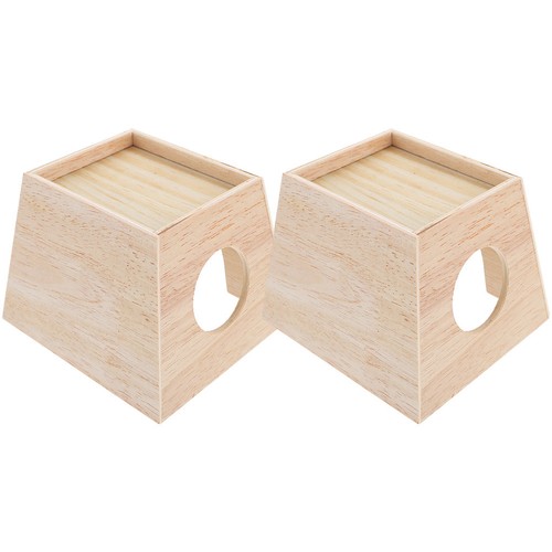 2pcs beige wooden - wooden, pet
