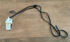 Match Of The Day Magazine Plastic Football Referee Whistle With Black Lanyard