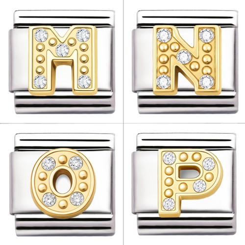 Letter charms gold - letter, italian