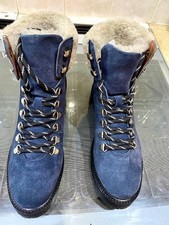 Crew Clothing Ladies Navy Blue Suede Lace Up Boots size 4 