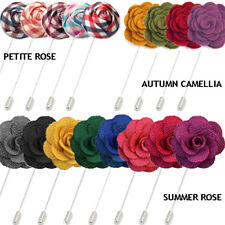 FLOWER LAPEL PIN Handmade Accessory Wedding Brooch Coat Head Jacket Suit Gift