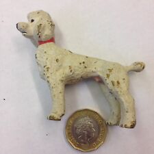 Cold Painted Bronze Figure Of A White Poodle With Red Collar Probably Austrian