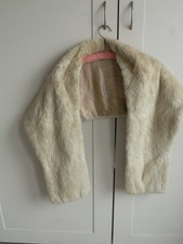 Vintage white fur wrap stole - vintage,