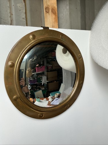 Vintage porthole mirror round - vintage,