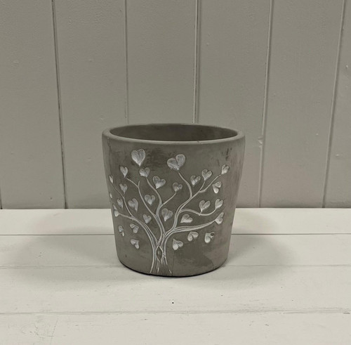 Grey cement love tree plant - cement,