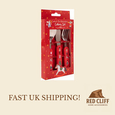 Children’s Christmas Cutlery Set – Toddler Fork Spoon Knife Nutcracker Santa