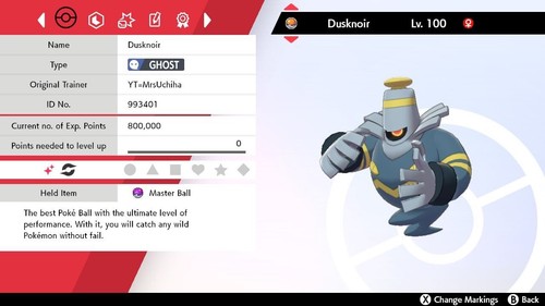Shiny dusknoir for - shiny, (6iv)