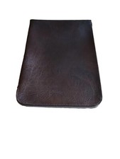 A4 Plus Zipped Top And Side Brown Faux Leather Look Document Holder