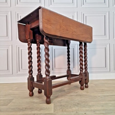 Antique Solid Wooden Turned Drop Leaf Gate Leg Sofa Dining Table English