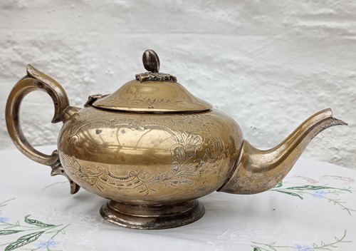 Unusual large brass teapot - unusual,