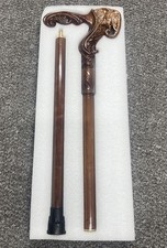 Carved Elephant Head Walking Cane 90cm