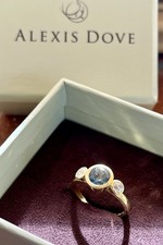 Teal Sapphire & Diamond Ring