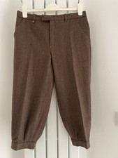 Men’s MATCHPLAY brown wool mix herringbone tweed breeks, W34” (neat fit)