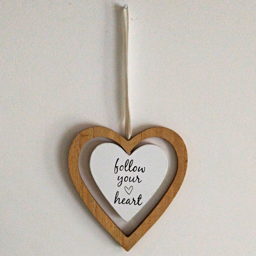 Wooden heart wall hanging - wooden,
