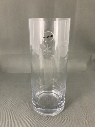 Handmade etched glass vase - etched,
