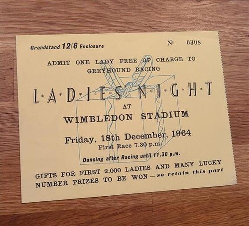 1964 greyhound racing ticket - 1964,