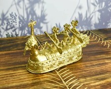 Handmade Indian Brass Tribal Boat /Handcrafted Dhokra Art/Showpiece/Home Decor