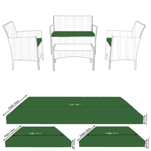 Replacement 3pc rattan chair - 3pc,