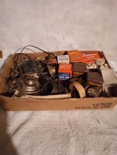 ANTIQUE GRAB BOX OLD ALADDIN LAMP PARTS MANTLES WICKS WICK CLEANER  SPIDERS +++