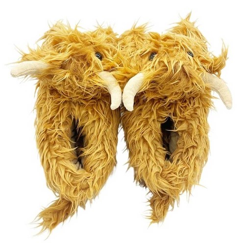 Fluffy highland cow slippers - fluffy,