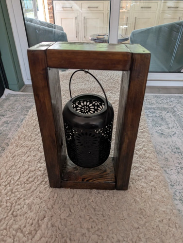 Wooden lantern brown wood - lantern,