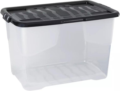 Storage box lid clear black - storage,