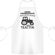 Old Man With a Tractor Driver Farmer Farm Cotton Apron 100% Organic