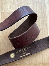 Martine Wester Leather Belt - Size Small - Mahogany - Add Your Own Buckle - NEW
