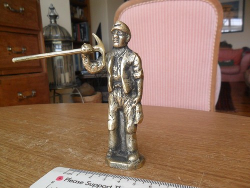 Vintage brass coal - coal, miner