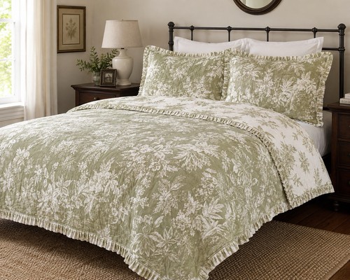 Pottery barn green - pottery, comforter