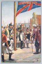 Tuck Oilette PC Hoisting British Flag at Cape Colony 1795 R Caton Woodville
