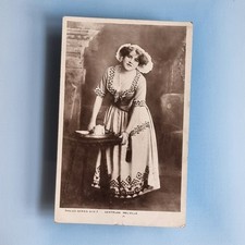 Edwardian Actress Postcard Real Photo 1908 Miss Gertrude Melville Serving Girl