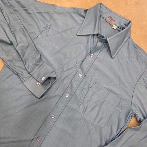 Vintage 70s slate blue button - 70s,